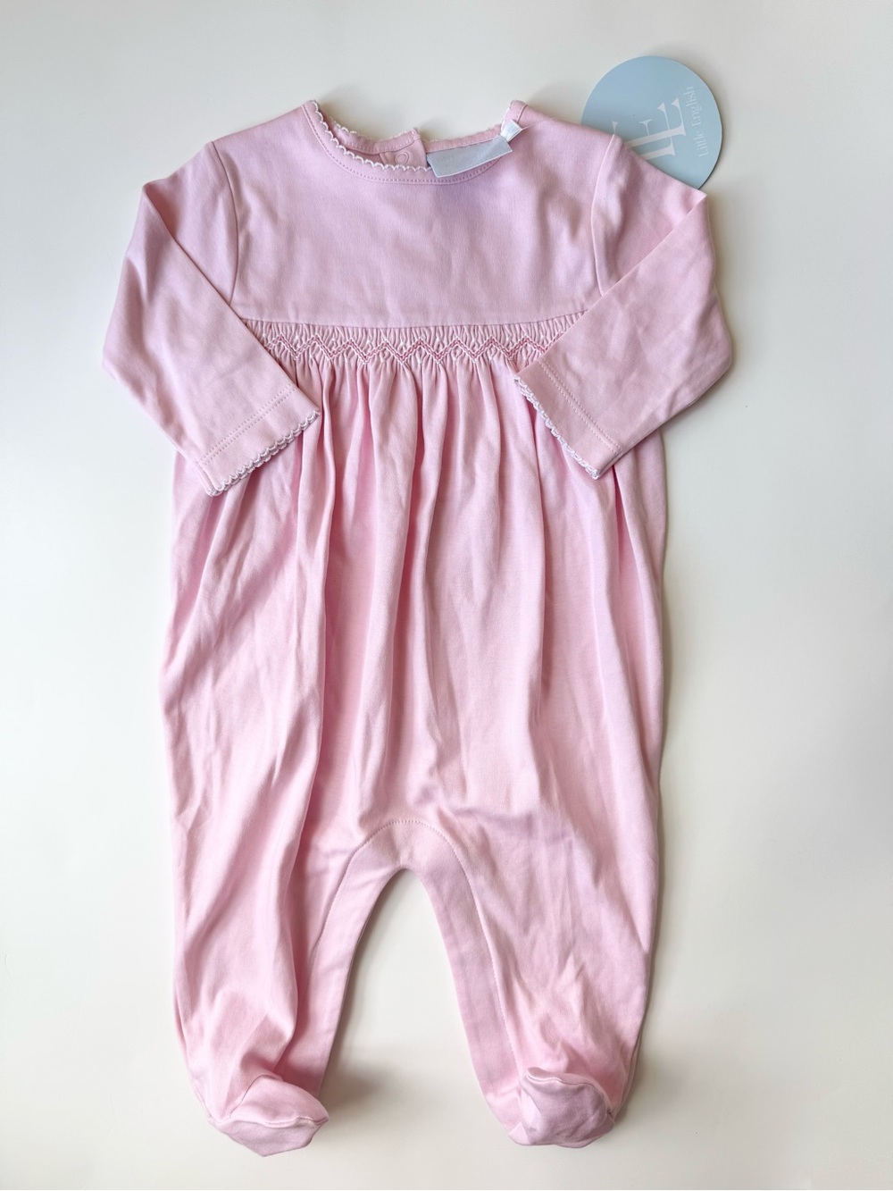 Little English Pastel Pink Smocked Footed One-Piece